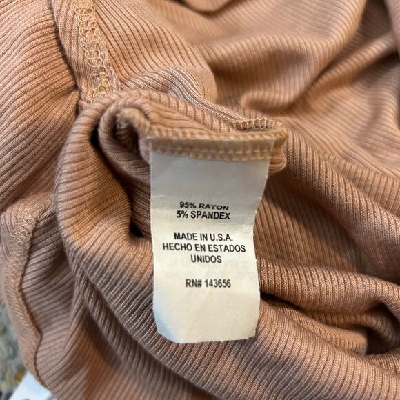 Joah Brown Ribbed Slip Mini Dress Womens S/M Bodycon Streetwear Going Out NWT - Picture 5 of 6